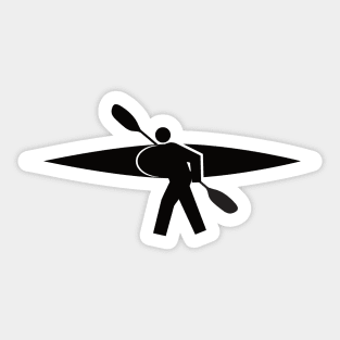 Kayaker Crossing Road Sign Sticker